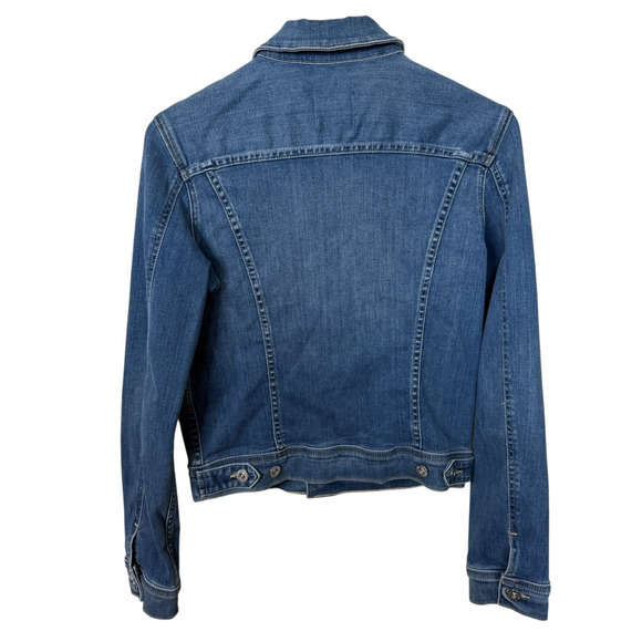 AG Adriano Goldschmied Robyn Fitted Stretch Denim Jacket Button Down Blue Small - Picture 10 of 11